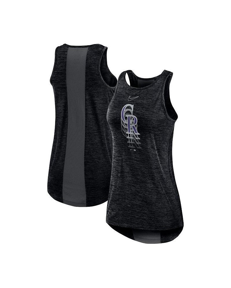 Women's Black Colorado Rockies Logo Fade High Neck Performance Tank Top Black $23.00 Tops