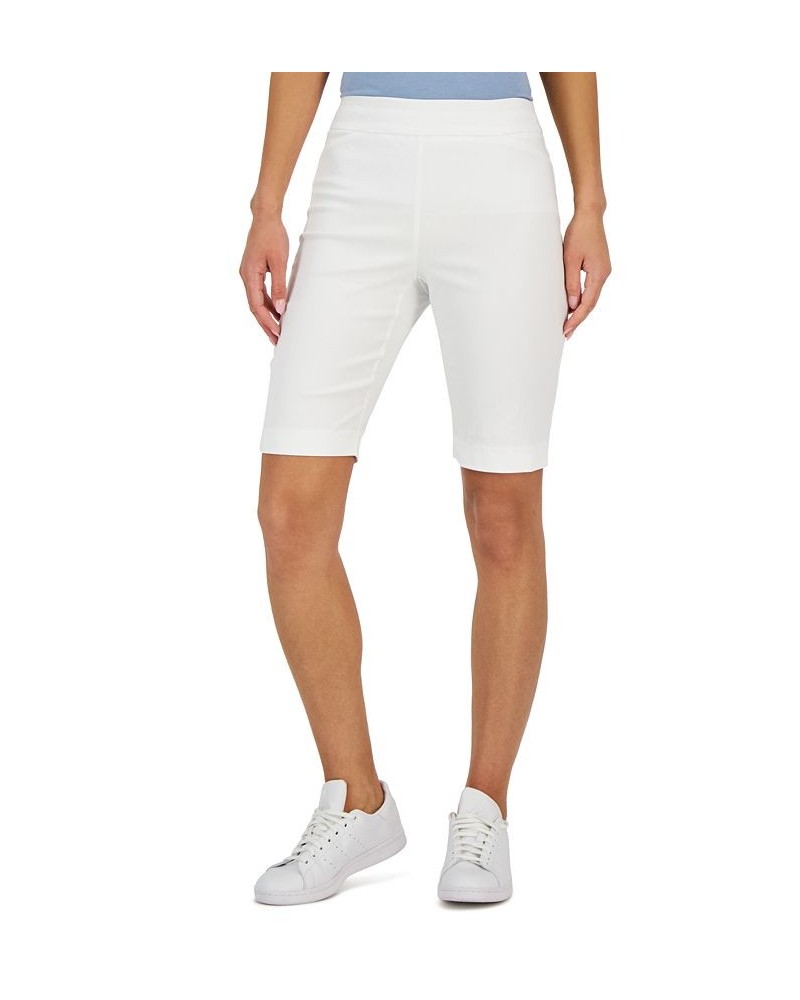 Petite Pull-On Bermuda Shorts White $18.42 Shorts