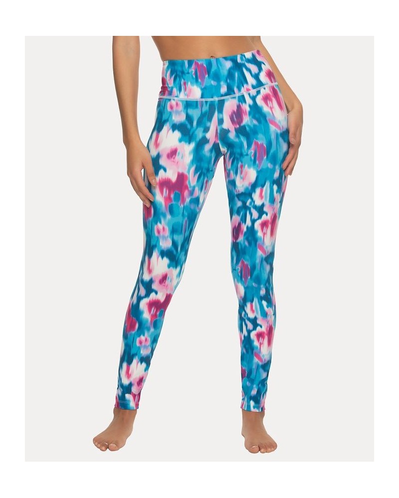 Women's Soft Sueded Mid-Rise Leggings Water Color Floral $22.88 Pants