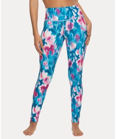 Women's Soft Sueded Mid-Rise Leggings Water Color Floral $22.88 Pants