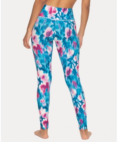 Women's Soft Sueded Mid-Rise Leggings Water Color Floral $22.88 Pants