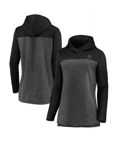 Women's Branded Heathered Charcoal and Black San Jose Sharks Chiller Fleece Pullover Hoodie Heathered Charcoal, Black $31.39 ...