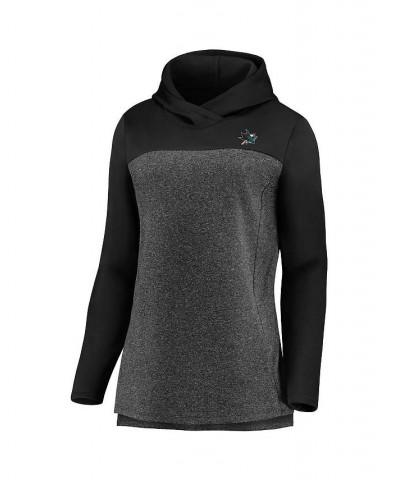 Women's Branded Heathered Charcoal and Black San Jose Sharks Chiller Fleece Pullover Hoodie Heathered Charcoal, Black $31.39 ...