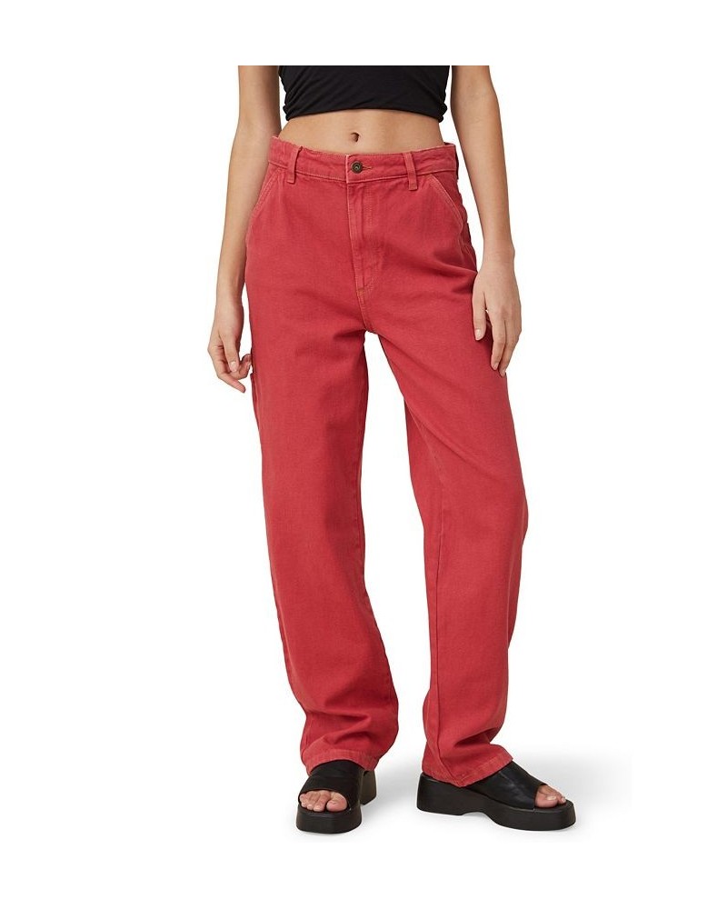 Women's Carpenter Jeans Red $39.20 Jeans