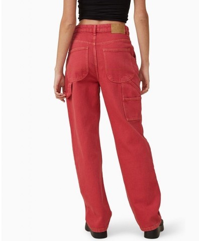 Women's Carpenter Jeans Red $39.20 Jeans