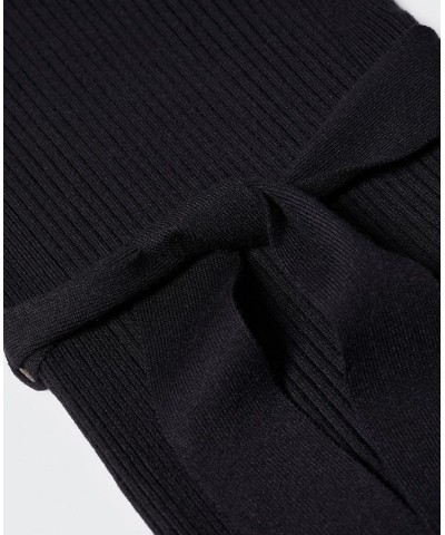 Women's Ribbed Knot Detail Dress Black $30.10 Dresses