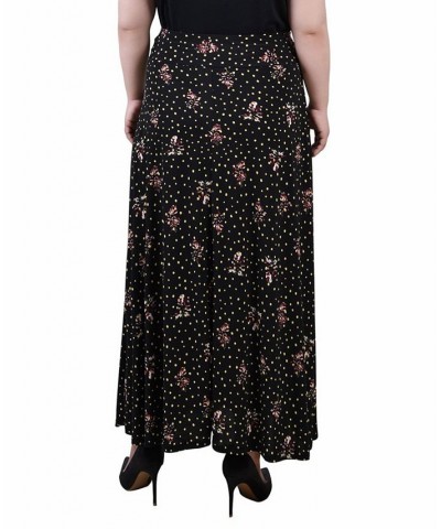 Plus Size Maxi with Sash Waist Tie Skirt Noir Floral Lakes $15.05 Skirts