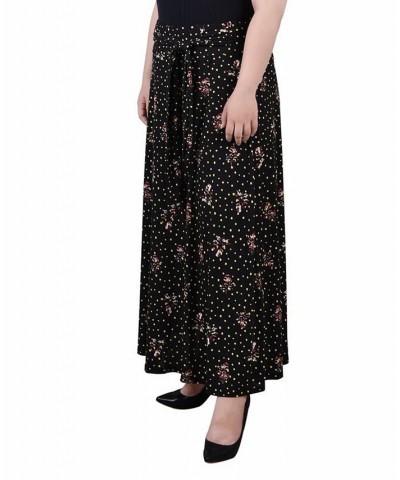 Plus Size Maxi with Sash Waist Tie Skirt Noir Floral Lakes $15.05 Skirts