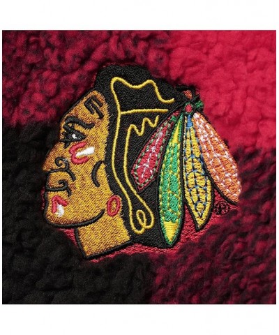 Women's Red Black Chicago Blackhawks Plaid Sherpa Quarter-Zip Jacket Red, Black $55.00 Jackets