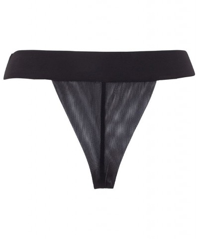 Women's Orla Mesh Thong Underwear 41581 Black $13.67 Panty