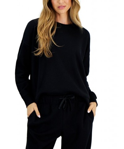 Petite Fleece Crewneck Sweatshirt Deep Black $17.38 Sweatshirts