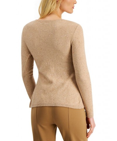 Women's Solid Side-Twist Cascade Sweater Lt/pas Bwn $76.50 Sweaters