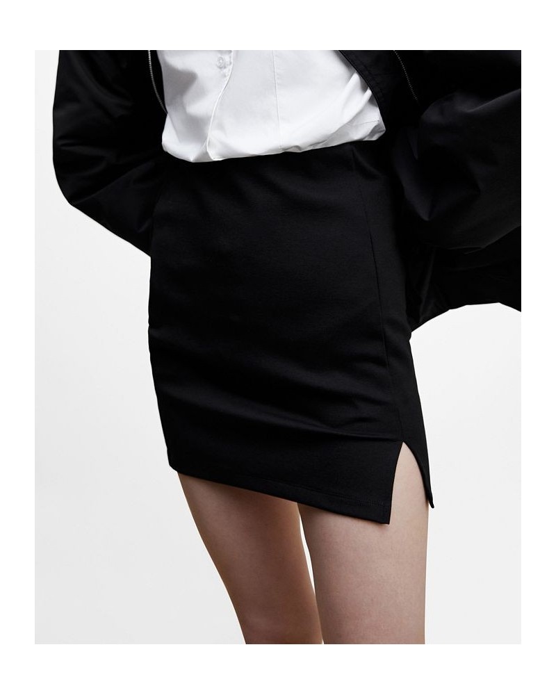 Women's Slit Hem Skirt Black $26.67 Skirts