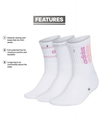 Women's 3-Pk. Sport Linear 2 High Quarter Socks White/pulse Lilac Purple/bliss Pink $11.44 Socks