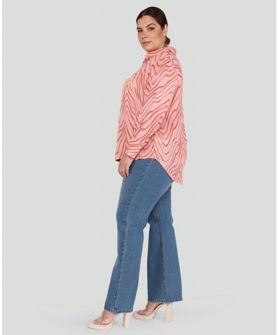 Trendy Plus Size Printed Shirt Coral Swirl $16.00 Tops