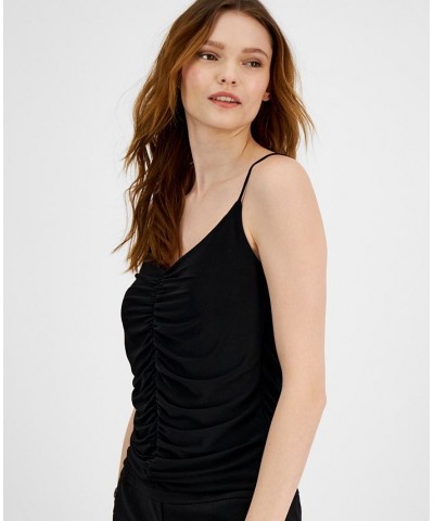 Women's Ruched V-Neck Camisole Black $17.67 Tops