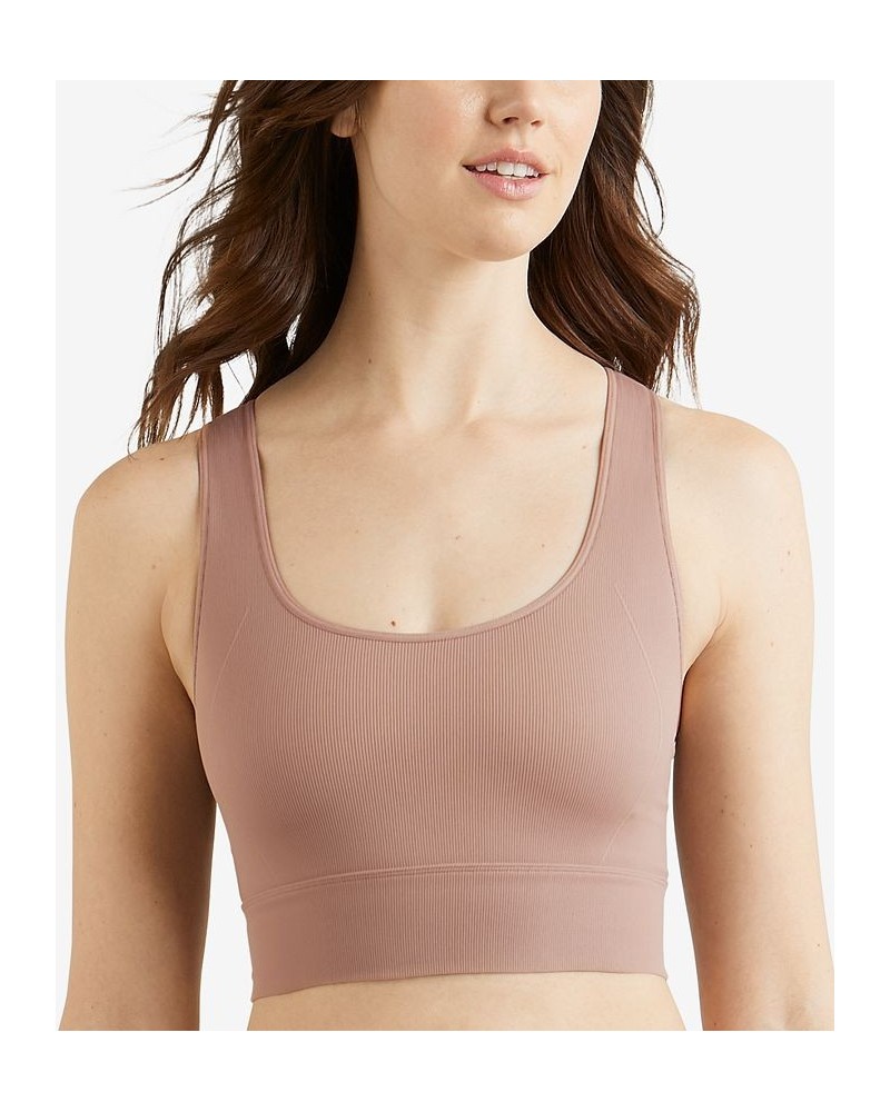 Women's Pure Comfort Feel Good Seamless Crop Tank DM2304 Iced Mocha $11.70 Bras