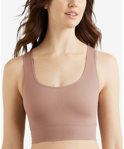 Women's Pure Comfort Feel Good Seamless Crop Tank DM2304 Iced Mocha $11.70 Bras