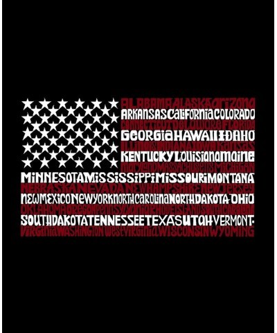 Women's Raglan 50 States USA Flag Word Art T-shirt Black, White $17.60 Tops