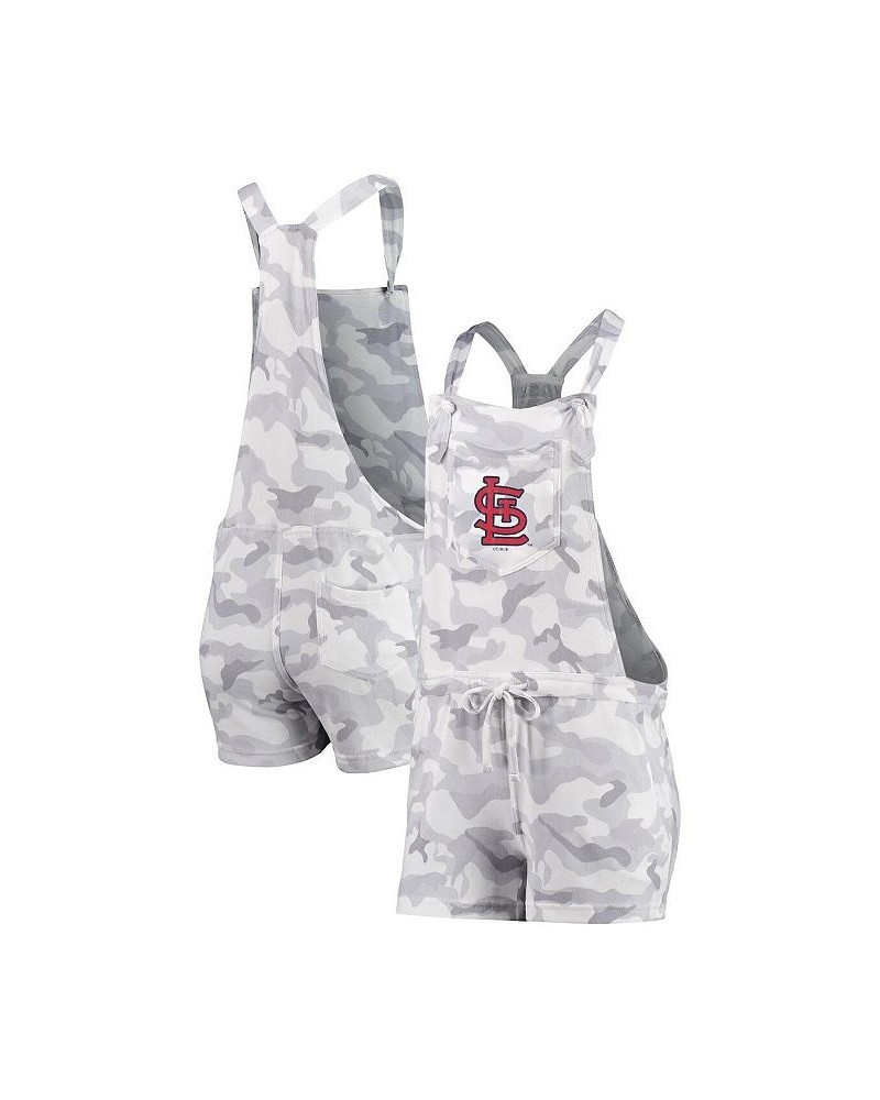 Women's Gray St. Louis Cardinals Camo Overall Romper Gray $26.95 Shorts