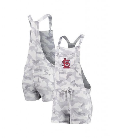 Women's Gray St. Louis Cardinals Camo Overall Romper Gray $26.95 Shorts