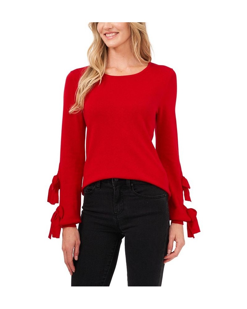 Tie-Sleeve Sweater Red $29.27 Sweaters