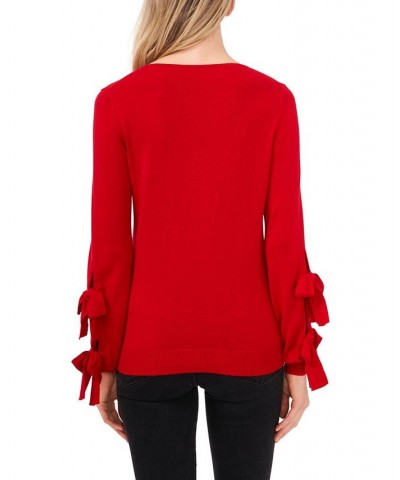 Tie-Sleeve Sweater Red $29.27 Sweaters