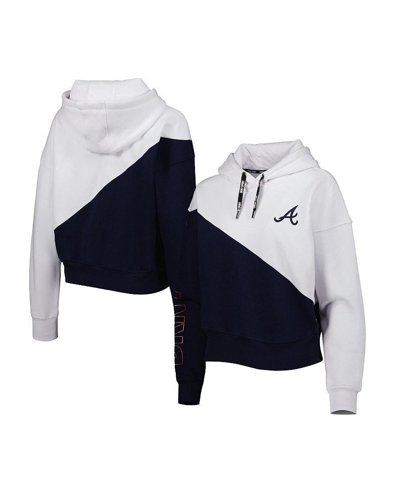 Women's Navy White Atlanta Braves Bobbi Colorblock Pullover Hoodie Navy, White $44.10 Sweatshirts