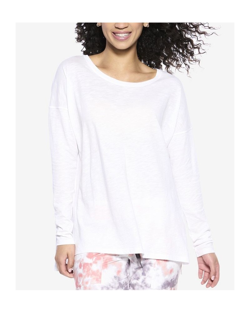 Women's Textured Slub Knit Tee White $22.08 Sleepwear