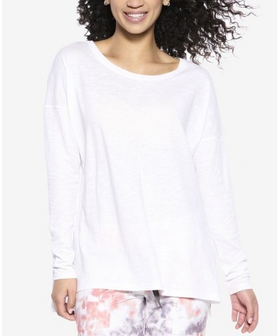 Women's Textured Slub Knit Tee White $22.08 Sleepwear