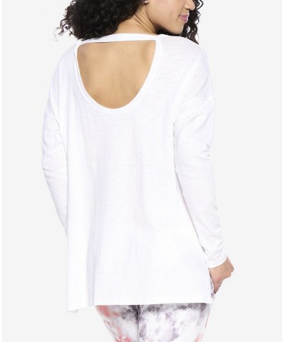 Women's Textured Slub Knit Tee White $22.08 Sleepwear