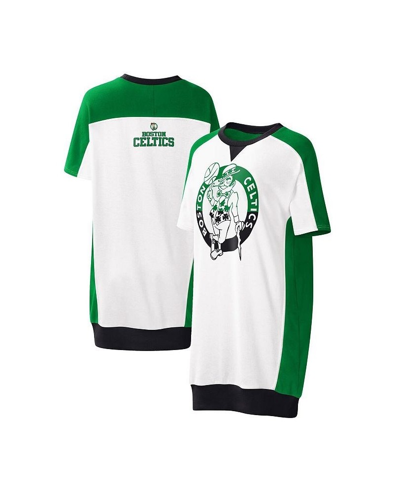 Women's White Boston Celtics Free Throw T-shirt Dress White $31.50 Dresses