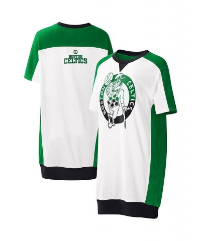 Women's White Boston Celtics Free Throw T-shirt Dress White $31.50 Dresses