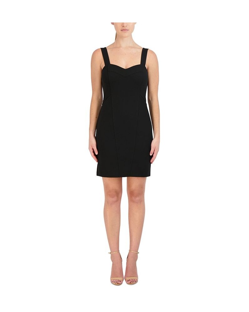 Women's Sweetheart Sleeveless Bodycon Dress Black $31.85 Dresses