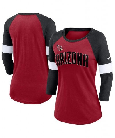 Women's Arizona Cardinals Cardinal Heather Black Football Pride Raglan 3/4-Sleeve T-shirt Cardinal, Heather Black $23.65 Tops