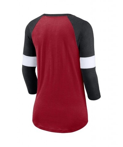 Women's Arizona Cardinals Cardinal Heather Black Football Pride Raglan 3/4-Sleeve T-shirt Cardinal, Heather Black $23.65 Tops