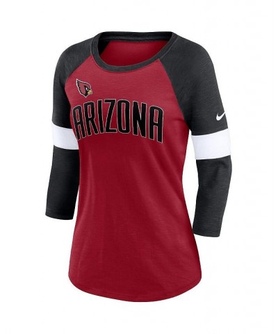 Women's Arizona Cardinals Cardinal Heather Black Football Pride Raglan 3/4-Sleeve T-shirt Cardinal, Heather Black $23.65 Tops