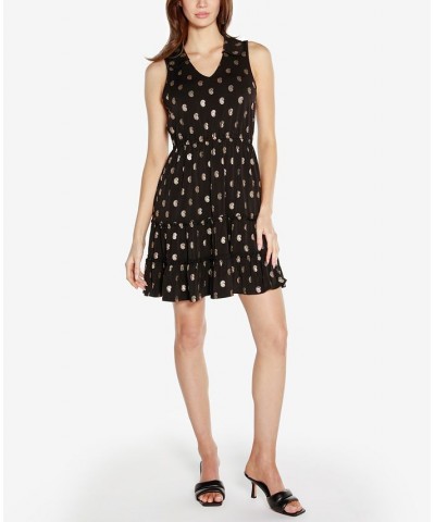 Black Label Petite Paisley Print Tiered Sleeveless Dress Black, Gold $42.00 Dresses