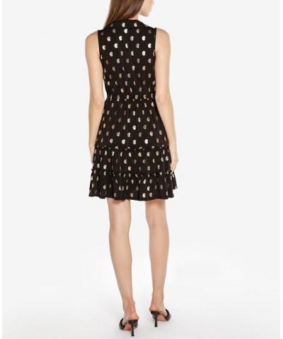 Black Label Petite Paisley Print Tiered Sleeveless Dress Black, Gold $42.00 Dresses