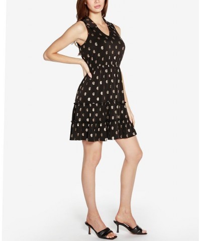 Black Label Petite Paisley Print Tiered Sleeveless Dress Black, Gold $42.00 Dresses