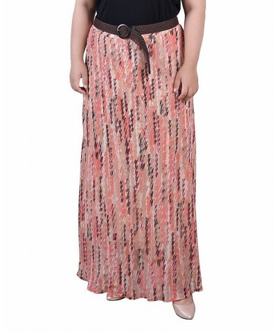 Plus Size Chiffon Maxi Skirt Peach Crayonfalduo $17.04 Skirts