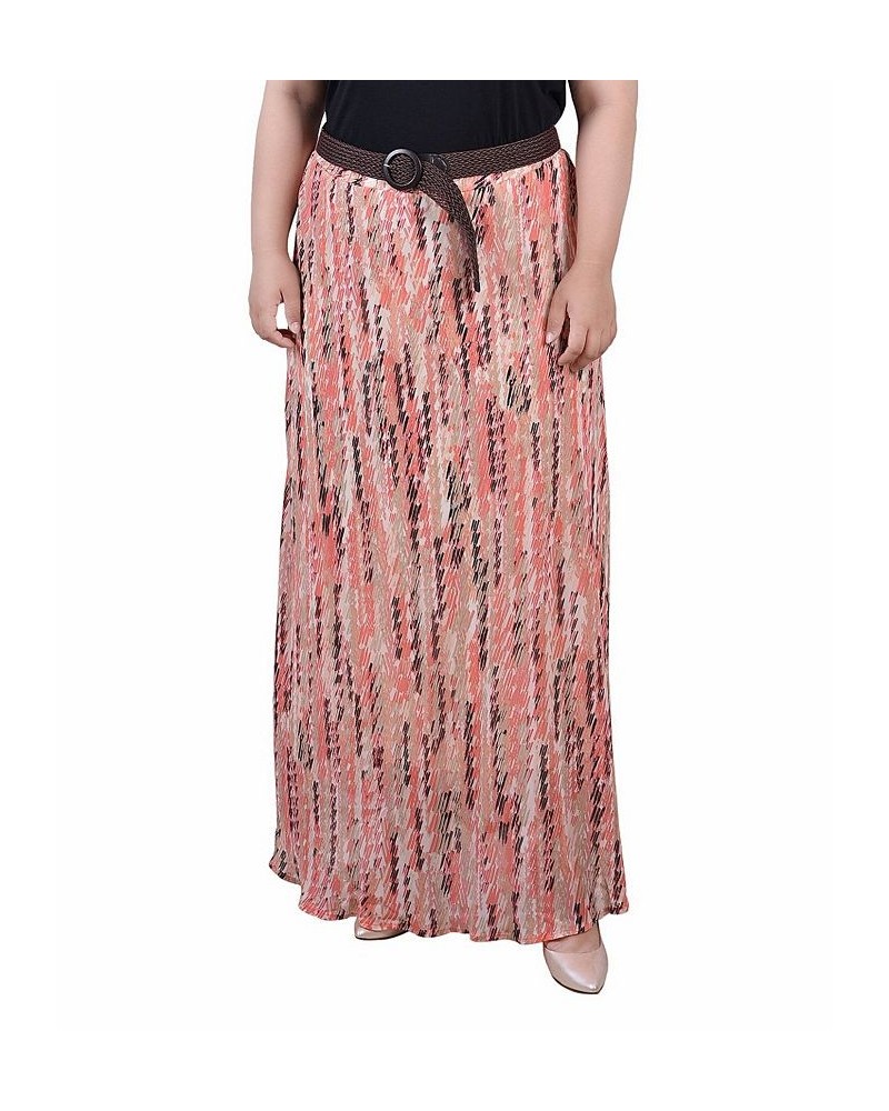 Plus Size Chiffon Maxi Skirt Peach Crayonfalduo $17.04 Skirts