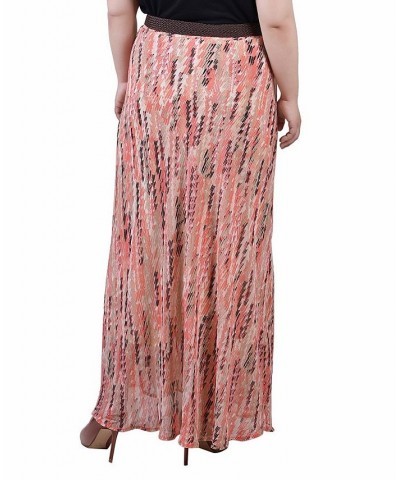 Plus Size Chiffon Maxi Skirt Peach Crayonfalduo $17.04 Skirts