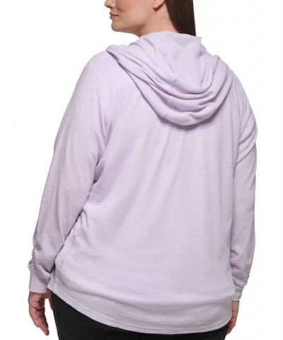 Ruched-Sleeve Zip Hoodie XS-3X Orchid $19.80 Jackets