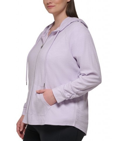 Ruched-Sleeve Zip Hoodie XS-3X Orchid $19.80 Jackets