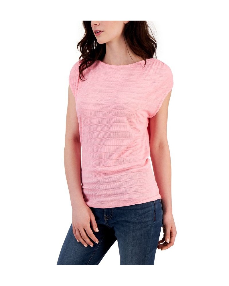 Women's Cap-Sleeve T-Shirt Pink $19.48 Tops