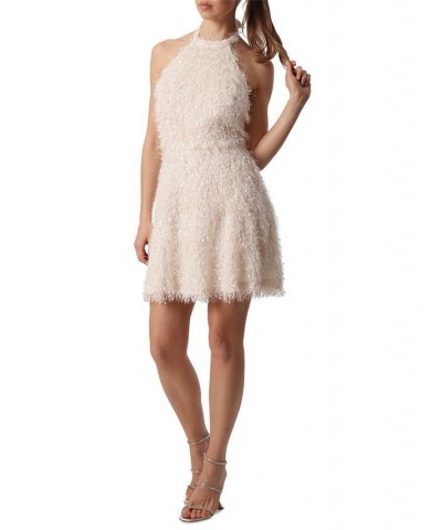 Women's Textured Fit & Flare Dress Ivory $87.22 Dresses