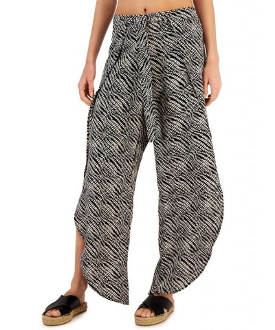 Women's Airflow Pull-On Tulip Pants Cover-Up Black/Ivory $32.00 Swimsuits