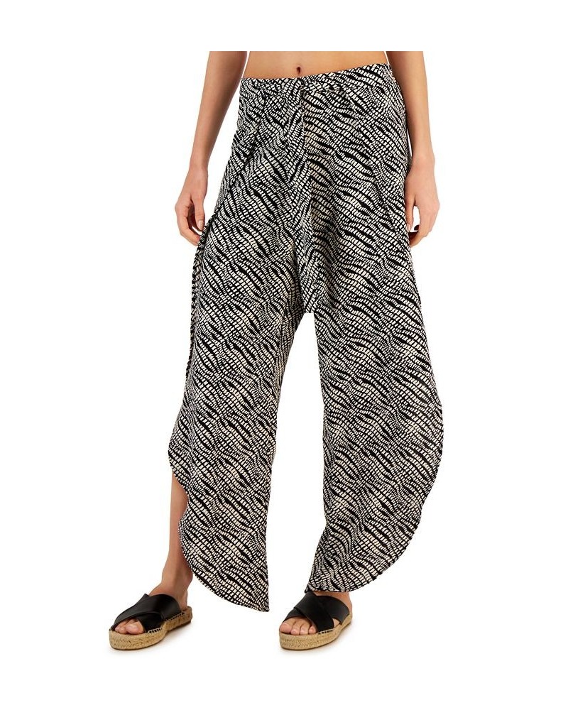 Women's Airflow Pull-On Tulip Pants Cover-Up Black/Ivory $32.00 Swimsuits