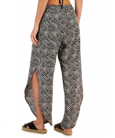 Women's Airflow Pull-On Tulip Pants Cover-Up Black/Ivory $32.00 Swimsuits